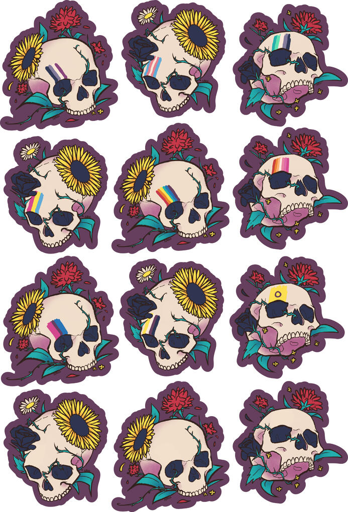 Pride Skull Stickers